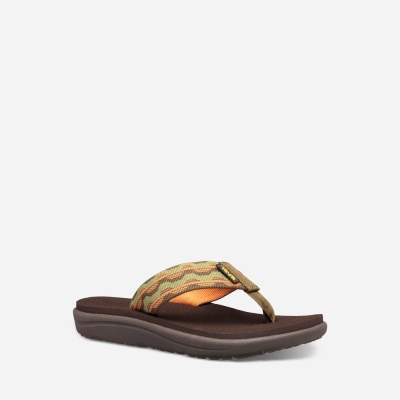 Teva Voya Kids' Dark Olive Flip Flops CA43502 Canada Online